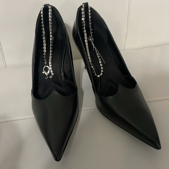 New H&M black Rhinestone Chain-detail Pumps size 38 - Picture 7 of 11